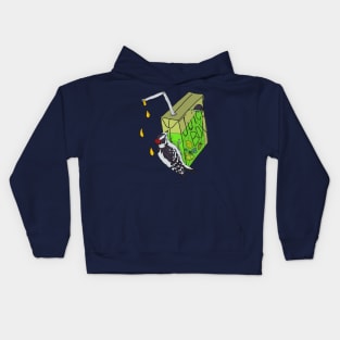 Juice Boxes and Downy Woodpeckers Kids Hoodie